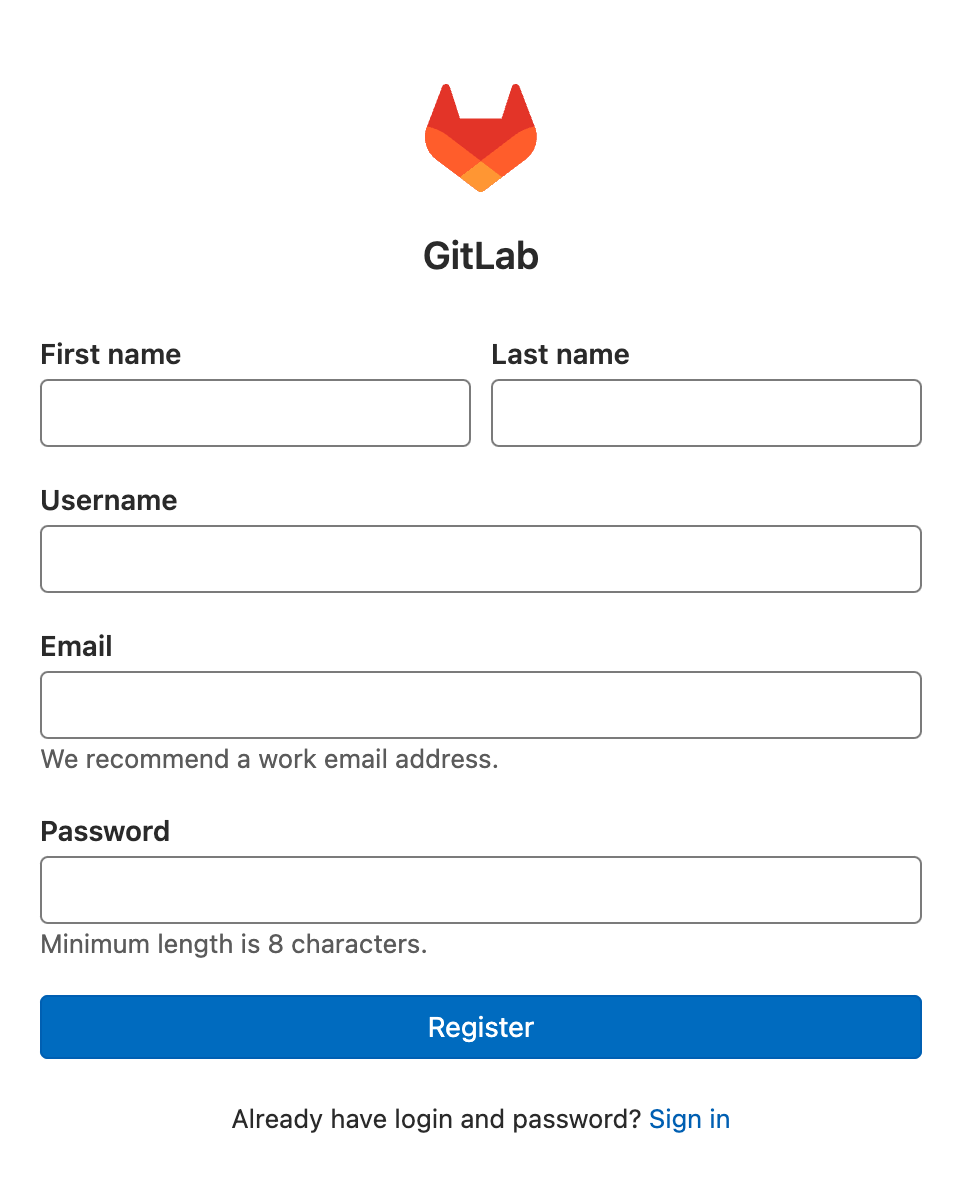 Gitlab registry form