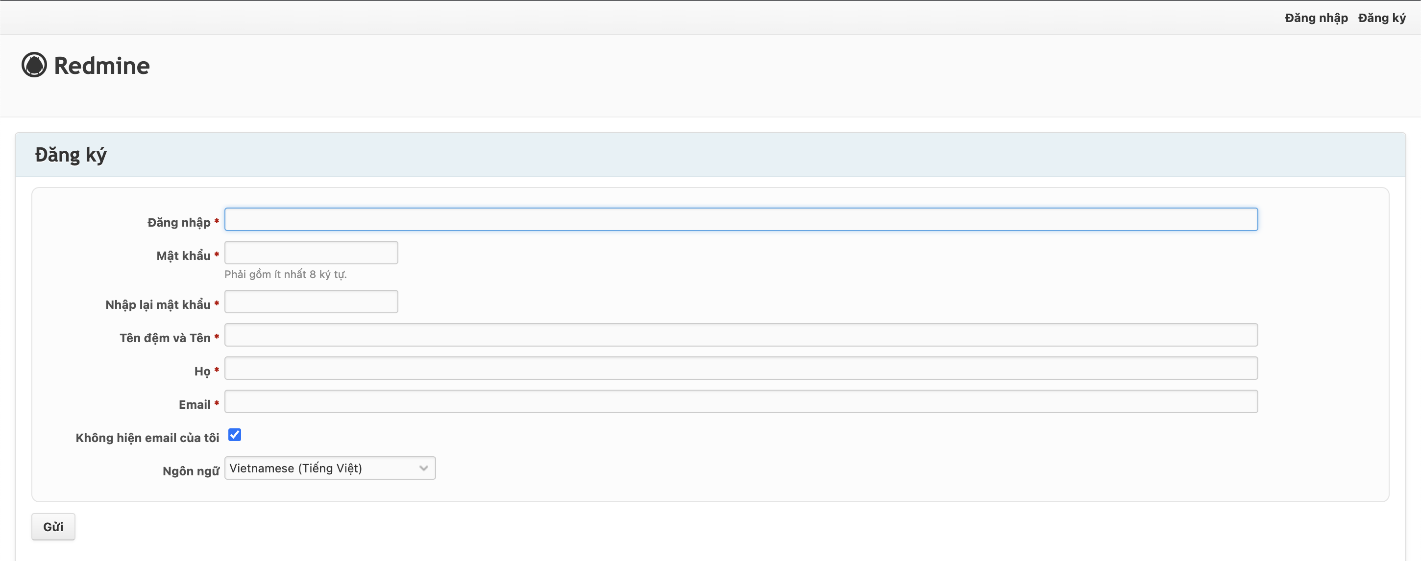 Gitlab registry form