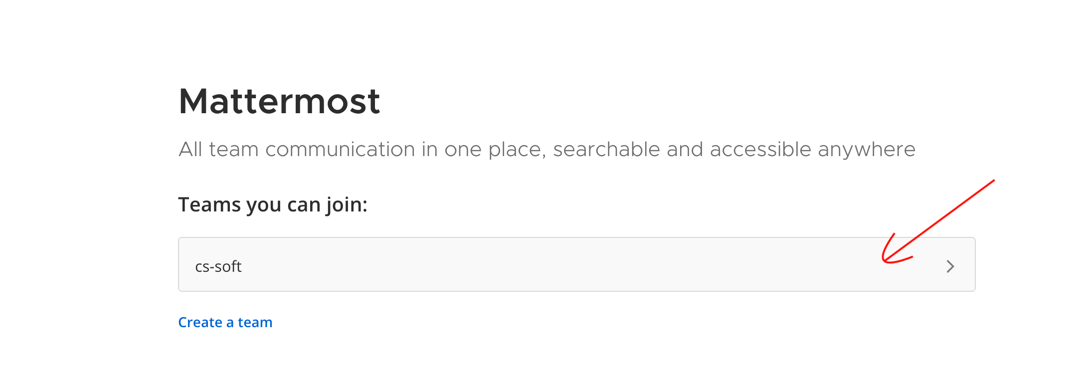 Select team mattermost
